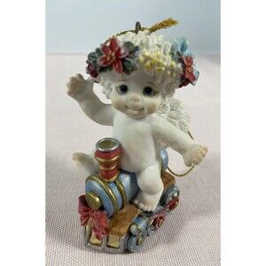 Vintage 1998 Dreamsicles  Cherub on Train Ornament #10447 With Box.